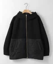 ZMJAE27160 al'aise modulation(アレーズモジュレーション) 異素材ドッキングフードジャケット ブラック