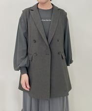 ZMJAE28169 al'aise modulation(アレーズモジュレーション) ダブルフロントジレジャケット ダークグレー