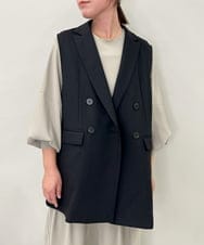 ZMJAE28169 al'aise modulation(アレーズモジュレーション) ダブルフロントジレジャケット ブラック