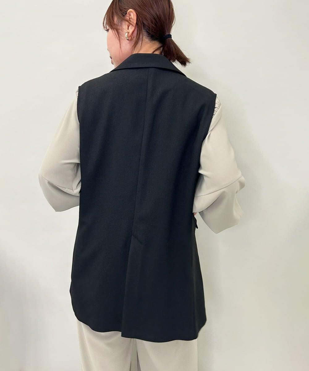 ZMJAE28169 al'aise modulation(アレーズモジュレーション) ダブルフロントジレジャケット ブラック
