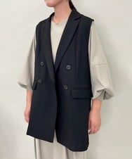 ZMJAE28169 al'aise modulation(アレーズモジュレーション) ダブルフロントジレジャケット ブラック