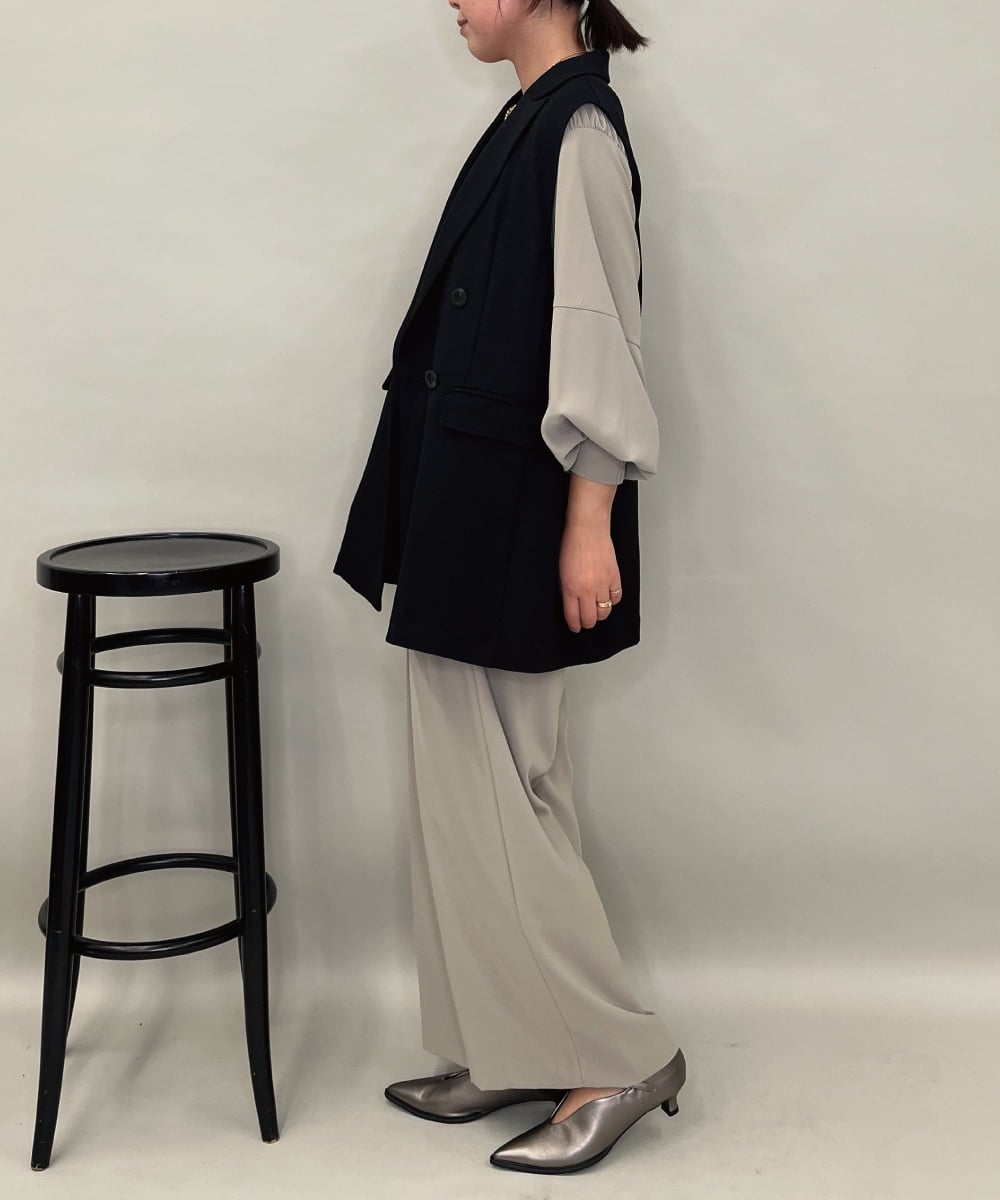 ZMJAE28169 al'aise modulation(アレーズモジュレーション) ダブルフロントジレジャケット ブラック