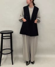 ZMJAE28169 al'aise modulation(アレーズモジュレーション) ダブルフロントジレジャケット ブラック