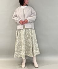 ZMJAE30150 al'aise modulation(アレーズモジュレーション) 異素材切り替えノーカラージップブルゾン ベージュ