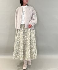 ZMJAE30150 al'aise modulation(アレーズモジュレーション) 異素材切り替えノーカラージップブルゾン ベージュ