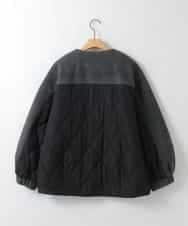 ZMJAE30150 al'aise modulation(アレーズモジュレーション) 異素材切り替えノーカラージップブルゾン ダークグレー