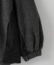 ZMJAE30150 al'aise modulation(アレーズモジュレーション) 異素材切り替えノーカラージップブルゾン ダークグレー