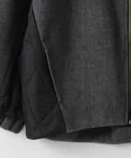 ZMJAE30150 al'aise modulation(アレーズモジュレーション) 異素材切り替えノーカラージップブルゾン ダークグレー