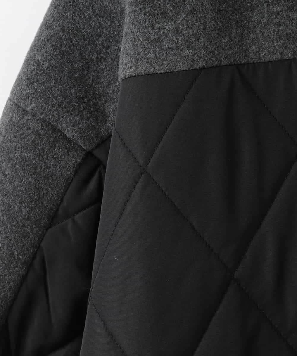 ZMJAE30150 al'aise modulation(アレーズモジュレーション) 異素材切り替えノーカラージップブルゾン ダークグレー