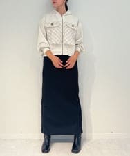 ZMJAE33180 al'aise modulation(アレーズモジュレーション) ドッキングツイードジップアップパーカー アイボリー