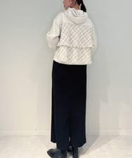 ZMJAE33180 al'aise modulation(アレーズモジュレーション) ドッキングツイードジップアップパーカー アイボリー