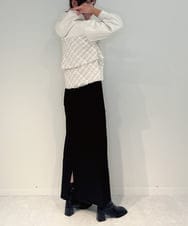 ZMJAE33180 al'aise modulation(アレーズモジュレーション) ドッキングツイードジップアップパーカー アイボリー