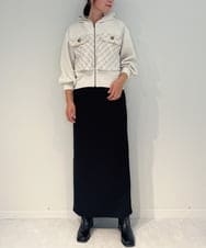 ZMJAE33180 al'aise modulation(アレーズモジュレーション) ドッキングツイードジップアップパーカー アイボリー