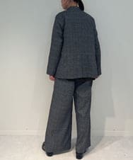 ZMJAE35158 al'aise modulation(アレーズモジュレーション) 【セットアップ対応】【洗える】ダブルブレストチェック柄ジャケット ダークグレー