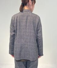 ZMJAE35158 al'aise modulation(アレーズモジュレーション) 【セットアップ対応】【洗える】ダブルブレストチェック柄ジャケット ダークグレー