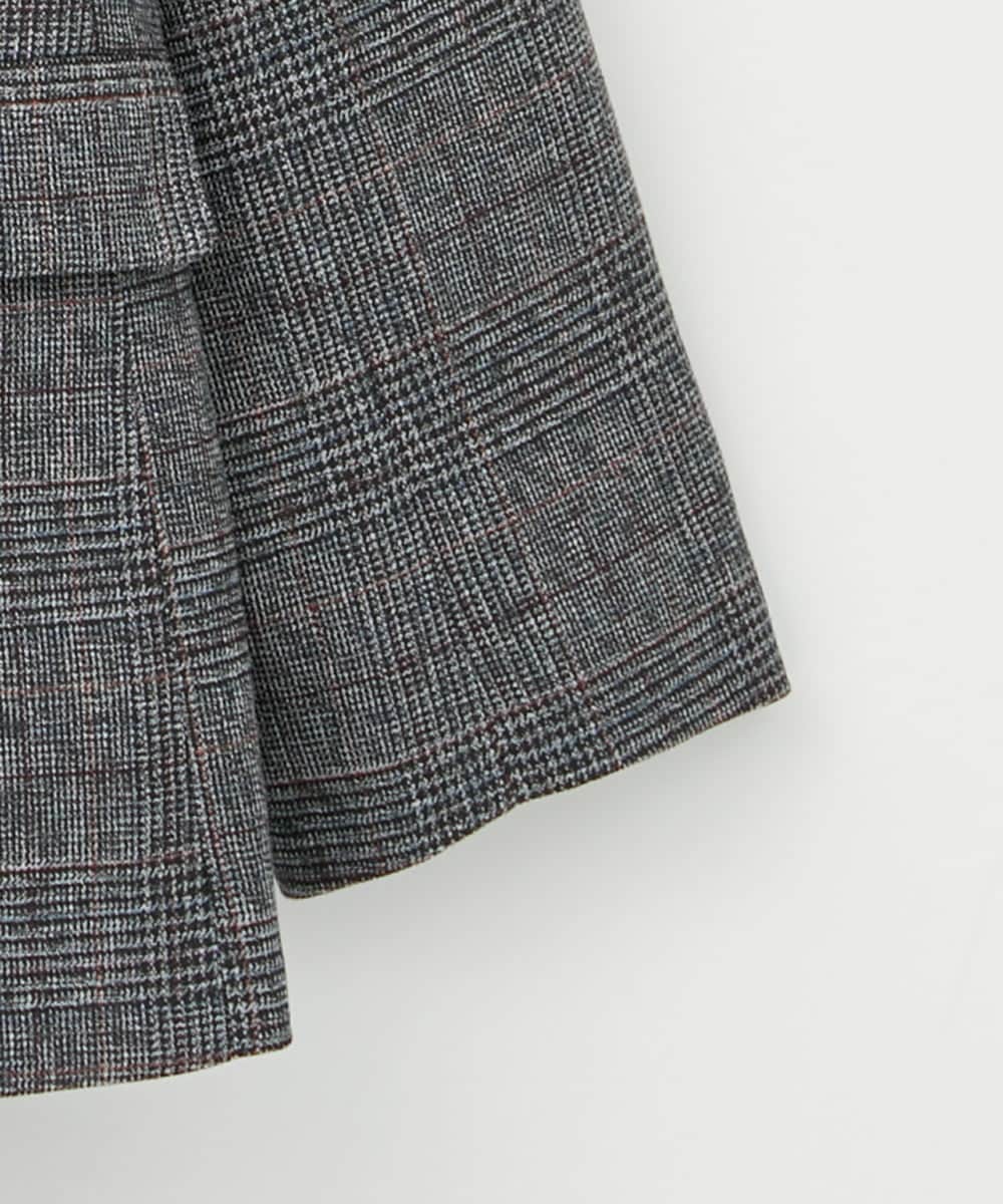 ZMJAE35158 al'aise modulation(アレーズモジュレーション) 【セットアップ対応】【洗える】ダブルブレストチェック柄ジャケット ダークグレー