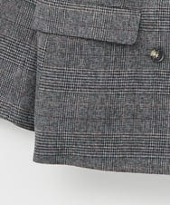 ZMJAE35158 al'aise modulation(アレーズモジュレーション) 【セットアップ対応】【洗える】ダブルブレストチェック柄ジャケット ダークグレー