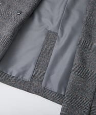 ZMJAE35158 al'aise modulation(アレーズモジュレーション) 【セットアップ対応】【洗える】ダブルブレストチェック柄ジャケット ダークグレー