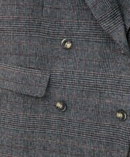 ZMJAE35158 al'aise modulation(アレーズモジュレーション) 【セットアップ対応】【洗える】ダブルブレストチェック柄ジャケット ダークグレー