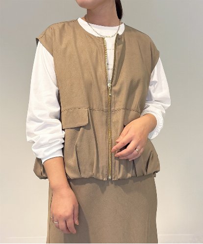 ZMJAE37120 al'aise modulation 【セットアップ対応・洗える】バルーンヘムベスト