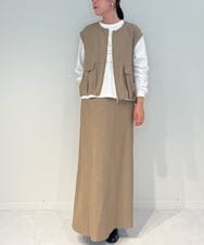 ZMJAE37120 al'aise modulation(アレーズモジュレーション) 【セットアップ対応・洗える】バルーンヘムベスト ベージュ