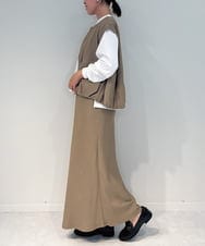 ZMJAE37120 al'aise modulation(アレーズモジュレーション) 【セットアップ対応・洗える】バルーンヘムベスト ベージュ