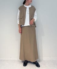 ZMJAE37120 al'aise modulation(アレーズモジュレーション) 【セットアップ対応・洗える】バルーンヘムベスト ベージュ