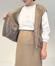 ZMJAE37120 al'aise modulation(アレーズモジュレーション) 【セットアップ対応・洗える】バルーンヘムベスト ベージュ