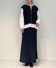 ZMJAE37120 al'aise modulation(アレーズモジュレーション) 【セットアップ対応・洗える】バルーンヘムベスト ブラック