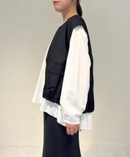 ZMJAE37120 al'aise modulation(アレーズモジュレーション) 【セットアップ対応・洗える】バルーンヘムベスト ブラック