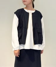 ZMJAE37120 al'aise modulation(アレーズモジュレーション) 【セットアップ対応・洗える】バルーンヘムベスト ブラック