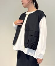 ZMJAE37120 al'aise modulation(アレーズモジュレーション) 【セットアップ対応・洗える】バルーンヘムベスト ブラック