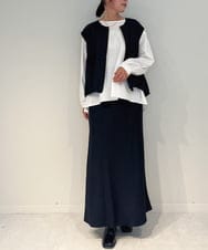 ZMJAE37120 al'aise modulation(アレーズモジュレーション) 【セットアップ対応・洗える】バルーンヘムベスト ブラック