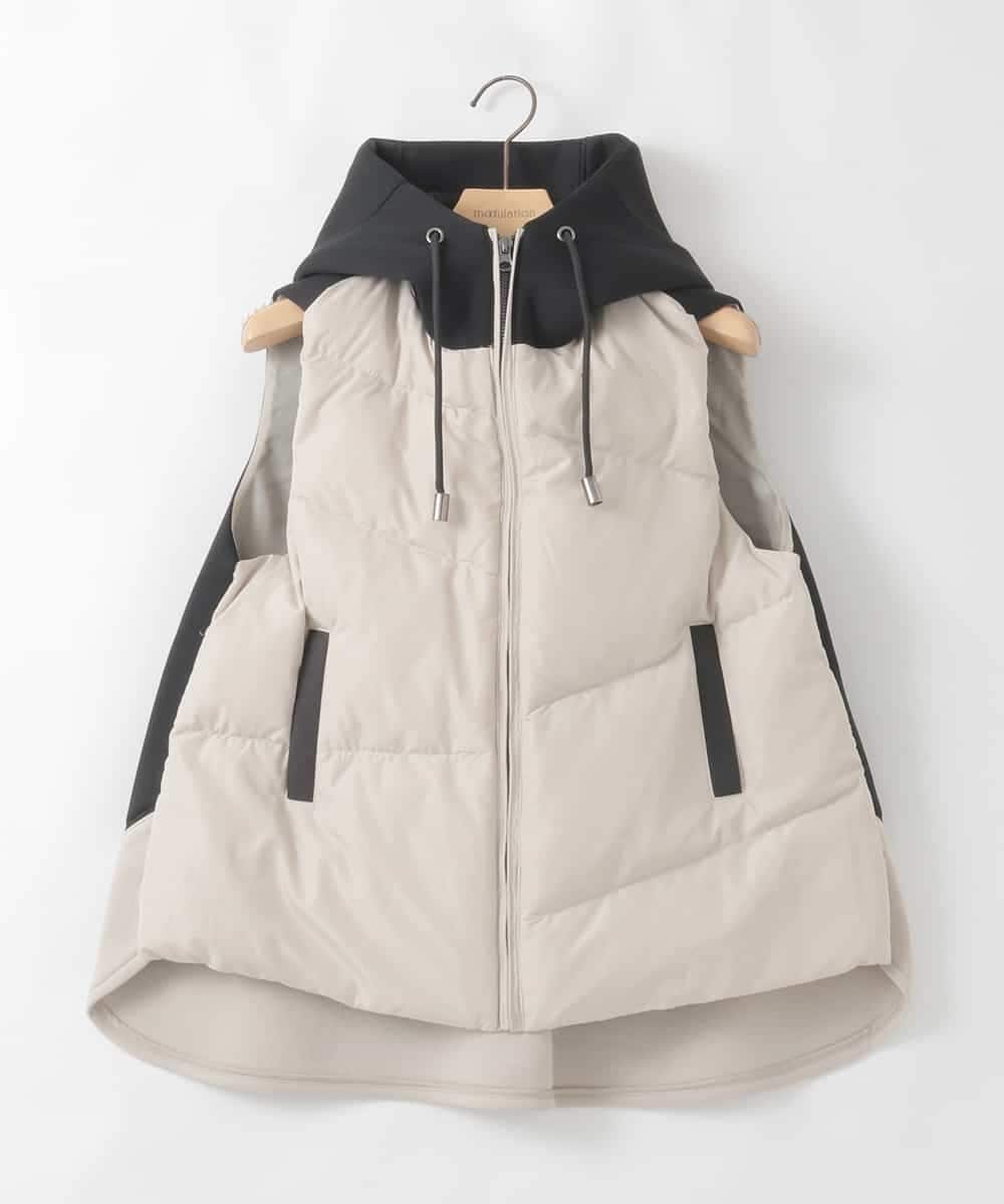 ZMJAE38138 al'aise modulation(アレーズモジュレーション) 切り替えデザインダウンベスト ベージュ