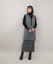 ZMJAE39118 al'aise modulation(アレーズモジュレーション) 【セットアップ対応】バックフリルスエードライクジレ カーキ