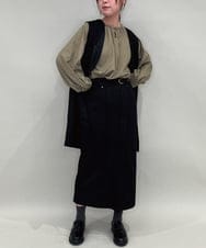 ZMJAE39118 al'aise modulation(アレーズモジュレーション) 【セットアップ対応】バックフリルスエードライクジレ ブラック