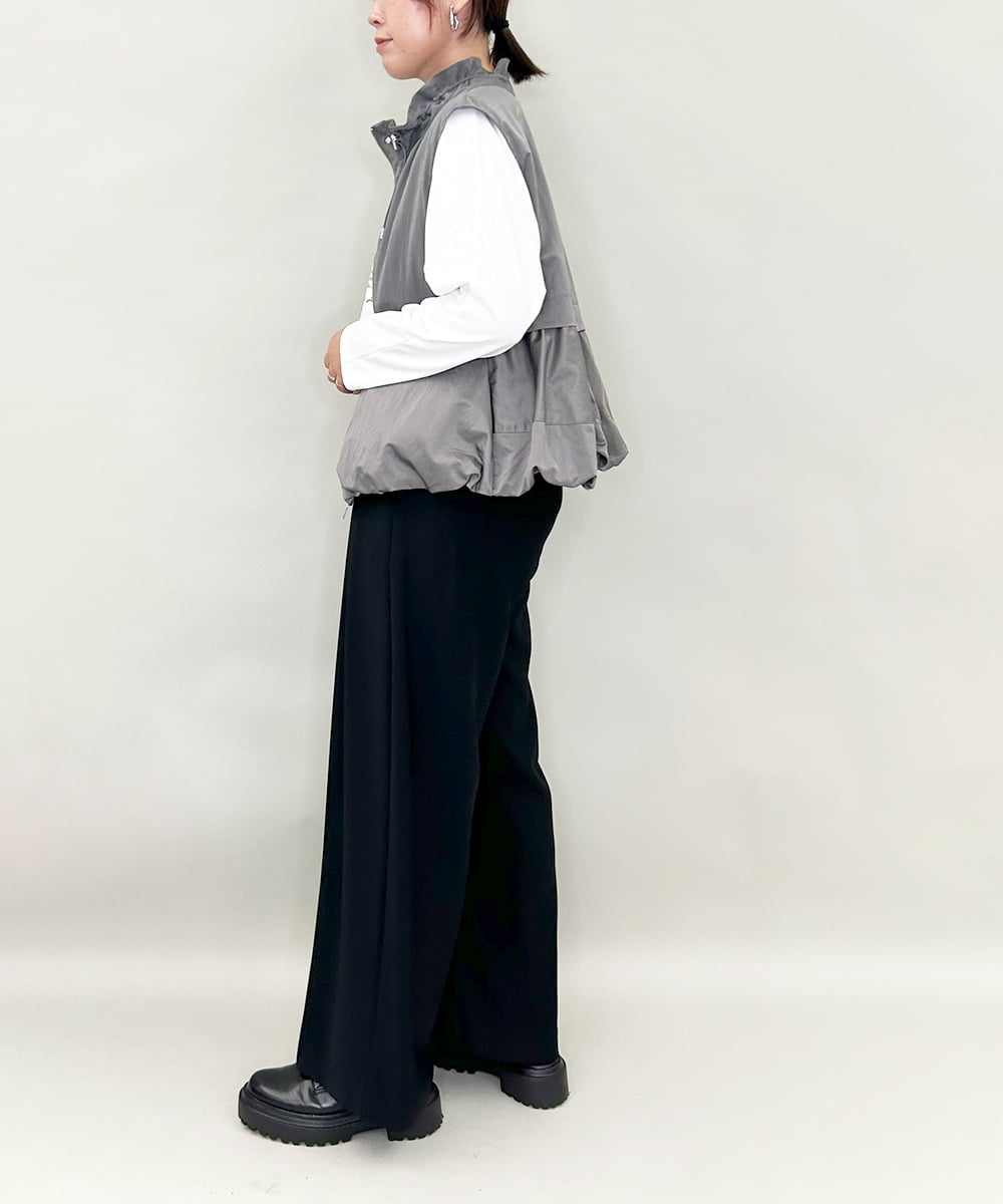 ZMJAE40120 al'aise modulation(アレーズモジュレーション) バルーンヘムノースリーブブルゾン ダークグレー