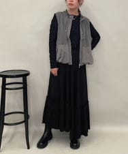 ZMJAE40120 al'aise modulation(アレーズモジュレーション) バルーンヘムノースリーブブルゾン ダークグレー