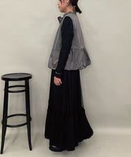 ZMJAE40120 al'aise modulation(アレーズモジュレーション) バルーンヘムノースリーブブルゾン ダークグレー