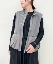 ZMJAE40120 al'aise modulation(アレーズモジュレーション) バルーンヘムノースリーブブルゾン ダークグレー