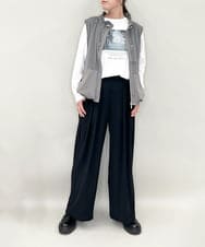 ZMJAE40120 al'aise modulation(アレーズモジュレーション) バルーンヘムノースリーブブルゾン ダークグレー