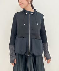 ZMJAE40120 al'aise modulation(アレーズモジュレーション) バルーンヘムノースリーブブルゾン ブラック