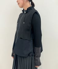 ZMJAE40120 al'aise modulation(アレーズモジュレーション) バルーンヘムノースリーブブルゾン ブラック