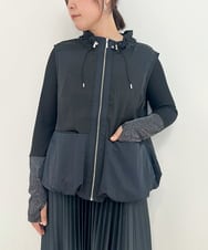 ZMJAE40120 al'aise modulation(アレーズモジュレーション) バルーンヘムノースリーブブルゾン ブラック