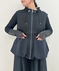 ZMJAE40120 al'aise modulation(アレーズモジュレーション) バルーンヘムノースリーブブルゾン ブラック