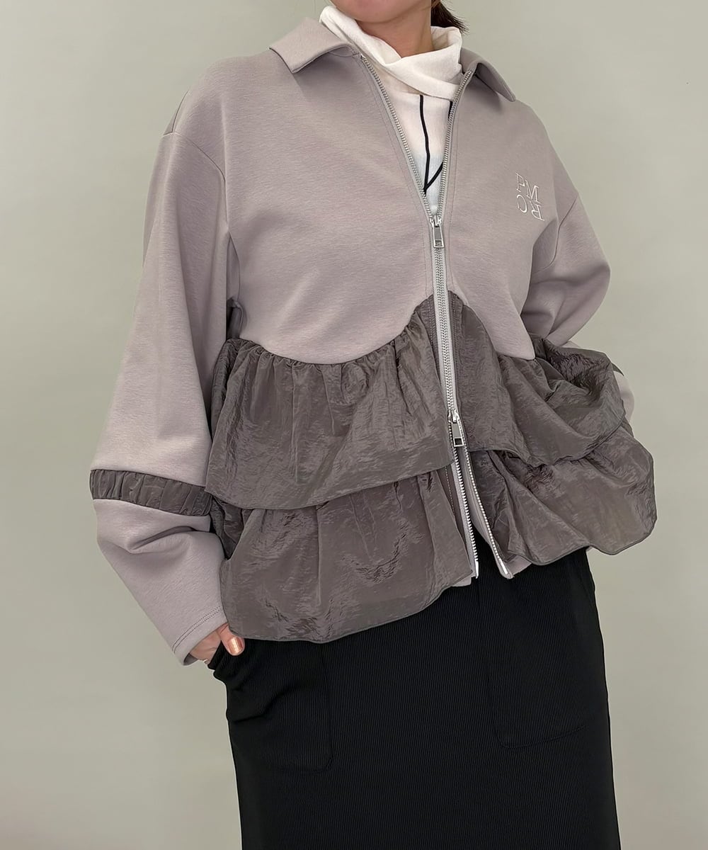 ZMJAE41130 al'aise modulation(アレーズモジュレーション) シアードッキングジャージーブルゾン ダークグレー