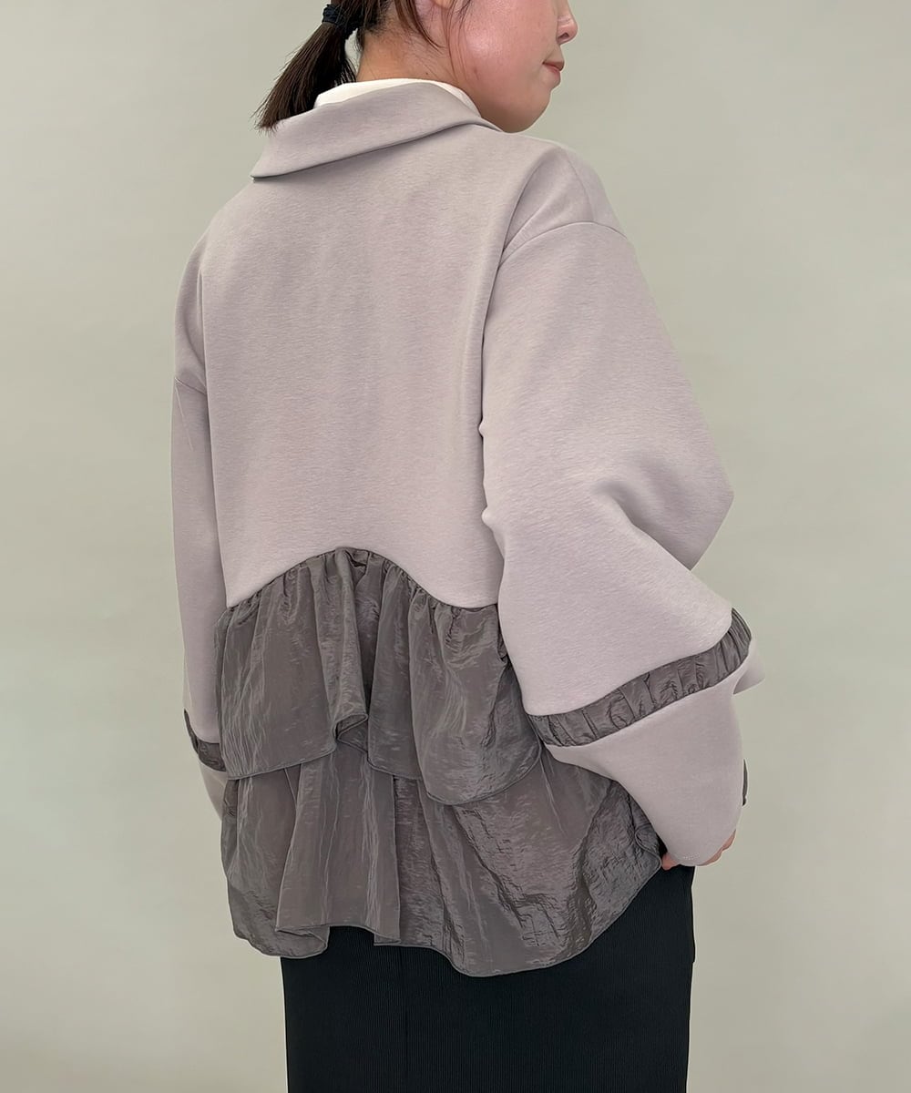 ZMJAE41130 al'aise modulation(アレーズモジュレーション) シアードッキングジャージーブルゾン ダークグレー