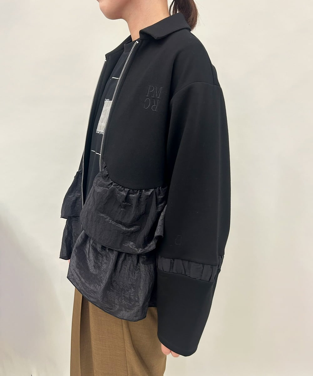 ZMJAE41130 al'aise modulation(アレーズモジュレーション) シアードッキングジャージーブルゾン ブラック