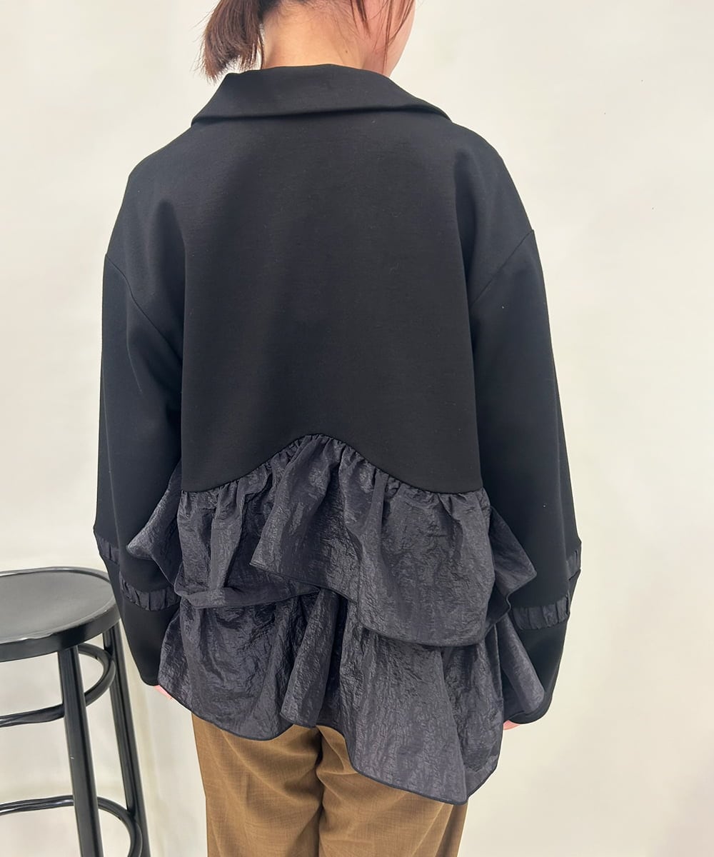 ZMJAE41130 al'aise modulation(アレーズモジュレーション) シアードッキングジャージーブルゾン ブラック