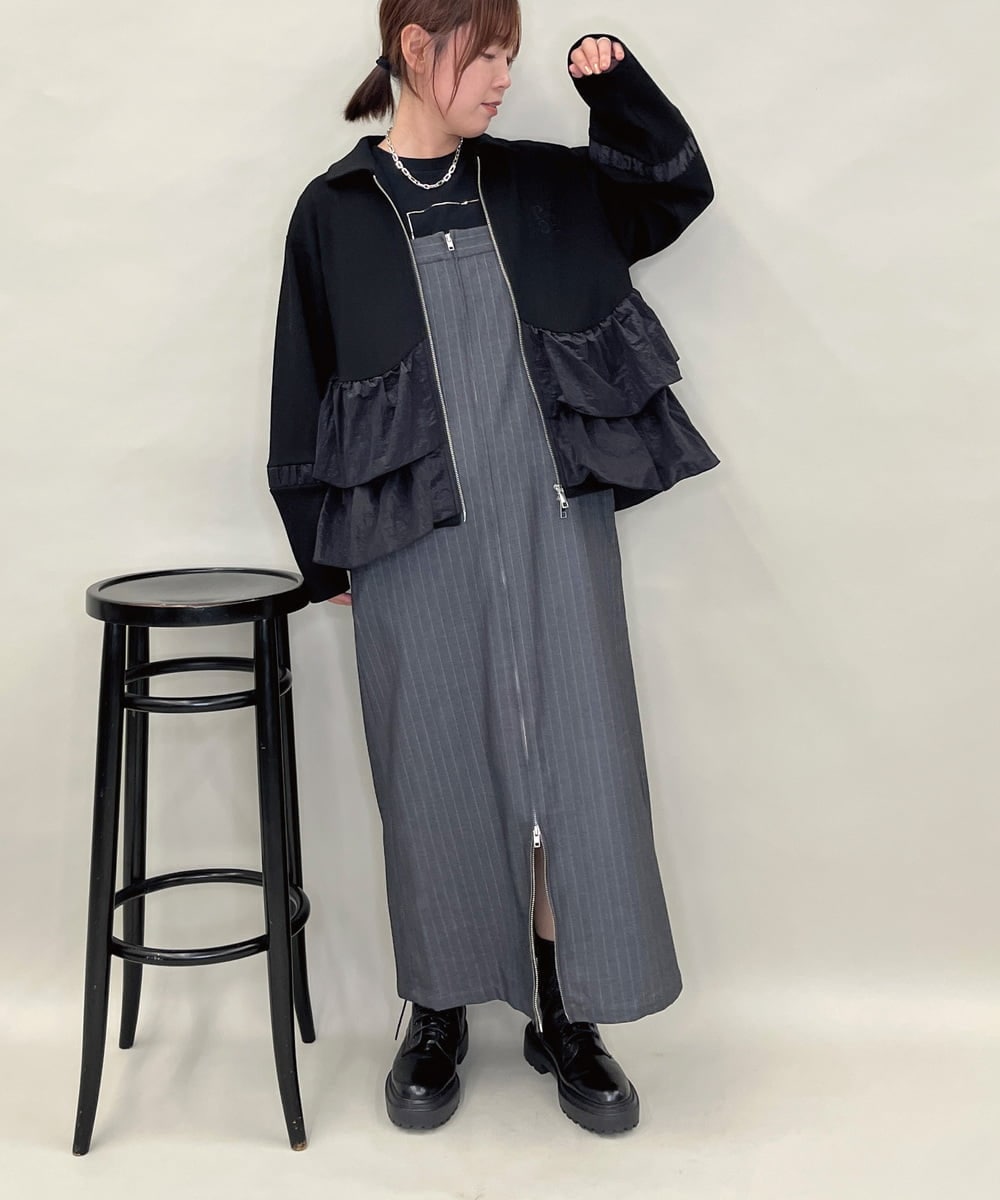 ZMJAE41130 al'aise modulation(アレーズモジュレーション) シアードッキングジャージーブルゾン ブラック